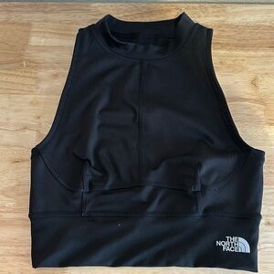The North Face Piping ribbed cropped tank top in black
